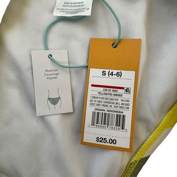 Kona Sol ~ striped bikini bottom ~ size S (4-6)~ Medium Coverage ~ Hipster ~ NWT - Picture 5 of 5